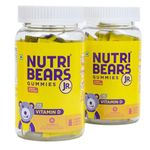 NutriBears Vitamin D Gummies for Kids and Teens, Pack of 2, Promotes Positive Mood and Enhances Calcium Absorption, 60 Count (Lemon Flavour)