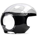 Motorcycle 5-3/4" Headlight Fairing Screen Black & Clear Retro Cafe Racer Drag