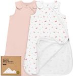 2-Pack Organic Sleep Sacks, 100% Cotton - Baby Sleeping Sack, Wearable Blanket Baby, Sleep Sack for Babies, Toddler Swaddle Sack, Newborn Baby Sleeping Bag, Infant Sleepsack, Girl,Boy (Butterflies, S)