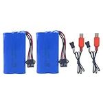 2PCS 7.4V 1200mah SM-4P Plug Rechar