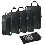 FIRTERO Travel Compression Packing Cubes (Set of 6) – Lightweight, Water-Resistant Bags with Laundry Pouch – Ideal for Organized & Efficient Travel