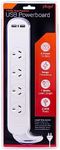 Plugd Power Strip Surge Protectors with 2 USB Ports, Power Board with Protected Indicator Light, Power Strip with 1 Meter Cable SAA Certified 240V Safety Wall Mountable (4 Outlets with 2 USB Ports)