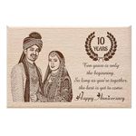 Incredible Gifts India Personalized Engraved Wooden Anniversary Picture Frame (6x4 Inches, Wood), Tabletop Rectangular