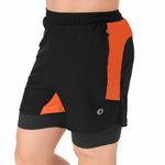 Oysters Men’s 2 in 1 Running Quick Dry Shorts Gym Athletic Workout Shorts for Men with Phone Pockets (in, Alpha, L, Black Orange)