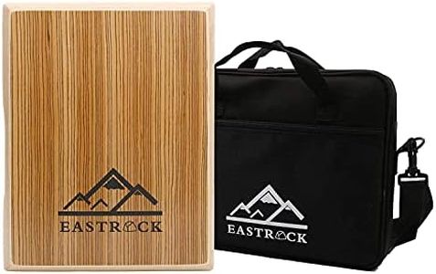 EastRock Travel Cajon Box Drum Flat Hand Drum Portable Wood Percussion Instrument with Adjustable Strings Carrying Bag
