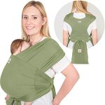 KeaBabies Baby Wraps Carrier, D-Lite Baby Wrap - Easy-Wearing, Adjustable Baby Sling Carrier, Baby Carrier Newborn to Toddler, Infant Baby Carrier Wrap Holder, Ring Sling Baby Carrier (Dusty Olive)