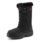 DREAM PAIRS Women's Warm Faux Fur Lined Mid-Calf Winter Snow Boots,Size 12,BLACK,GOOSE