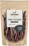 Farm Hounds - Turkey Gizzards - Premium Natural Turkey Jerky for Dogs - from 100% Humanely Raised Turkey - Break-to-Size - Great for Training & Treats - No Added Fillers - Made in USA - 4oz - 1 Pack