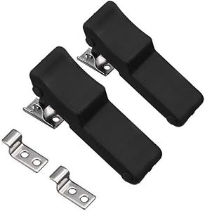 Mudder 2 Pcs Flexible Rubber Draw Latch, Front Storage Rack Rubber Latch Over Center Thermoplastic Elastomer Boat Latch for Cooler, Boat Compartment Cargo Box with Stainless Steel Keeper and Bracket