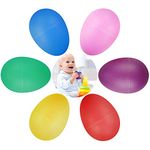 Chudian 24 Pieces Maracas Eggs, Plastic Egg Shakers Percussion Egg Shakers Musical Instruments Maracas Egg Shakers with Miniature Iron Sand for Babies Kids(6 Colors, 4 * 5.6CM)