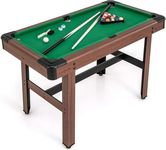 FCOUMY 4FT Pool Table, Wooden Billiard Table with 16 Balls, 2 Cues, 2 Chalks, Triangle Rack & Brush,Snooker Table Set for Kids Adults