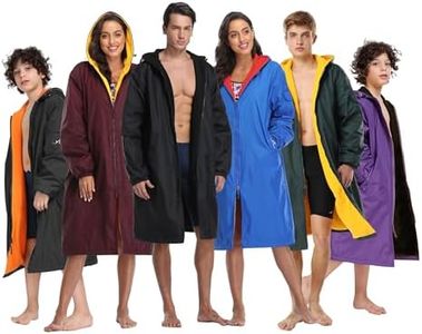 Adoretex Unisex Swim Parka Water Resistant Warm Coat Water Sports Swim Parka for Adults & Kids-PK005-Maroon/Yellow-AXXXL
