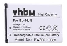 vhbw Li-Ion battery 1500mAh (3.7V) suitable for mobile phone/smartphone LG E425F, E435F, E510, E510F, E610, E610F, E612 replaces BL-44JN, 1ICP5/44/65.