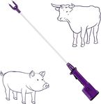 RANCH CHOICE Purple Rechargeable Livestock Prod Waterproof Cattle prod hot Shot Cattle prod with 28" Flexible Shaft (33 1/2 inch)