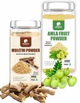 AmazerCare Fresh Amla & Mulethi Powder Combo (2 Jars, 200Gm Each)-Super Immune Booster Combo, Pure & Natural For Eating & Drink, For Detox & Health