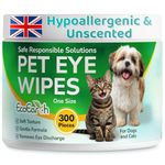 Premium Eye Wipes for Dogs & Cats - 300 Pcs - Pet Eyes Cleaning Pads to Remove Tear Stains, Crust & Discharge - Perfect for Pets Daily Care - Helps with Itching & Dryness - Pre-Soaked & Disposable