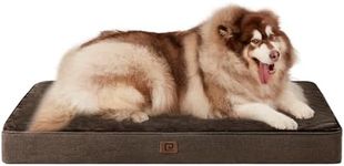 EHEYCIGA Orthopedic Memory Foam Dog Beds for Jumbo Dogs with Removable Waterproof Liner, Brown, 47x29