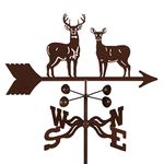 EZ Vane Steel Standing Deer Weathervane 21” Height, Includes Metal Roof Mount, Wind Cups & Brackets | Hand-Crafted and Family-Owned, Made in The USA with Triple Powder Coating, Limited