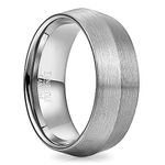 NUNCAD Men's Tungsten Ring 8mm Silver Brushed Wedding Engagement Band with Knife Edge Design Simple Rings Size X1/2(67.2mm)