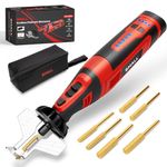 SHALL Electric Cordless Chainsaw Sharpener Kit, with 6 Titanium-Coated Diamond Drill Bits and Angle Guide, for All Chainsaws Chains