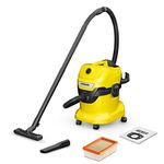 Kärcher WD 4 16282030, Wet and Dry Vacuum Cleaner, Yellow, 1000 W, 20 litres