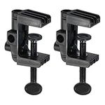 PATIKIL 0.51" Hole Dia. Desk Clamp, 2 Pcs Plastic Adjustable Universal C-Clamp Base for Microphone Mic Arm Table Lamp Gooseneck Mount Holder, Black