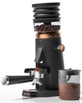 AMZCHEF Electric Coffee Grinder, Burr Coffee Grinder with 75 Grind Settings, Anti-Static Tech & Quantitative Grinding | Near-Zero Retention Magnetic Powder Outlet | Low Noise