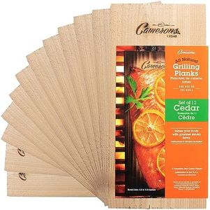 Grilling Planks - 12 Pack Cedar - Premium Extra Thick 1/2 Inch Western Cedar for Barbecue Salmon, Seafood, Steak, Burgers, Pork Chops, Vegetables and More!