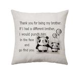 Aconesong Best Brother Gifts from Sister Funny Brother Presents for Boys - Thank You for Being My Brother Cushion Cover Gifts for Brother Birthday Father's Day (Brother)