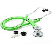 American Diagnostic 641NGR Ad scope 641 Sprague Stethoscope with 5 Interchangeable Chest piece Options, 30" Length, Neon Green