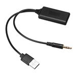 Car Bluetooth AUX Module Adapter Receiver Universal Wireless Radio Stereo AUX-IN Cable Adapter USB 3.5MM Jack Plug compatible with Audi BMW Mercedes Benz Renault Land Rover