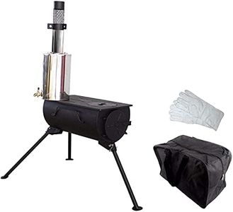 NJ Comfort Wood Burning Stove Portable Camping Cooker Tent Heater Firepit + 3L Water Heater