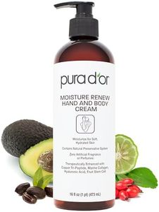 PURA D'OR 16 Oz Moisture Renew Hand & Body Cream – Ultra-Hydrating Daily Moisturizer with Organic Aloe Vera, Argan Oil & Shea Butter, Fast-Absorbing Formula for Dry, Sensitive Skin, Non-Greasy