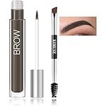 Eyebrow Dye Tint Brow Pomade,Eyebrow Tint Kit With Strong Pigment Thin Texture Smudge-Proof Sweat Resistant Tinted Makeup Brow Pen Waterproof Long Lasting Brow Setter With Brush (BLACK BROWN)