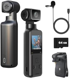 ZOMFOM 4K Body Camera with External Microphone, Mini Video & Audio Pocket Cam 270° Rotation Camera for Outdoor Sport, Bike, Travel, Police Law Enforcement, Personal Civilians, 64GB Included