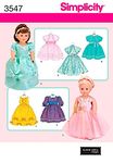 Simplicity Sewing Pattern 3547 Doll Clothes, One Size