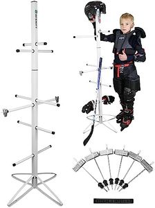 Hockey Gear Dryer Rack - Metal Sports Gear Storage Dry Rack for Drying and Storing Adult and Child Sports Equipment - 4 Additional Hanging Clips and Wrist Band Included