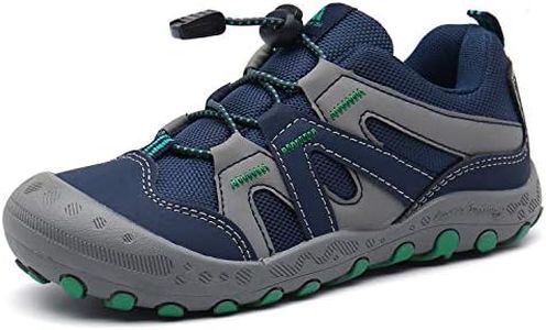 Mishansha Boy's Girl's Hiking Shoes Low Top Sneakers Outdoor Trekking Walking Climbing Running Shoes Buckle Blue 2 Little Kid