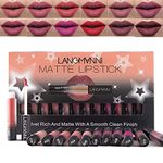 12pcs/Set Matte Liquid Lipstick Set, Waterproof Nutritious Velvet Long Lasting Liquid Lip gloss Red Tint Nude batom makeup set (A)