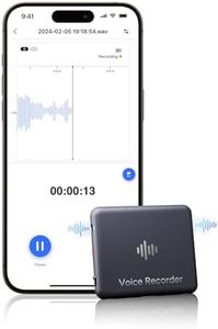 64GB Smart Voice Recorder, iZYREC Voice Activated Recorder with App, 30 Hours Continuous Recording, Audio Recording Device, Enhanced AI Noise Canceling Perfect for Meeting, Interview, Car Space Gray