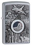 Zippo Defenders of Freedom Emblem Street Chrome Pocket Lighter