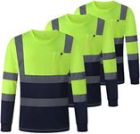 JKSafety 3 Pack Hi-Vis Long Sleeve 