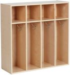 ECR4Kids Streamline 4-Section Coat Locker, Toddler Size, Kids Furniture, Natural