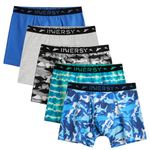 INNERSY Boys Underwear Breathable Cotton Boxer Briefs for 6-18 Teen Boys 5 Pack (Large, 5D Camouflage/Solid)