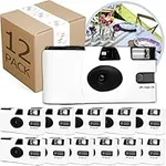 Disposable Cameras Bulk (12 Pack) – White Single Use Camera Set: Perfect for Weddings, Baby Showers, Birthday Parties & All Events – 35mm ISO 400 Film, 27 Exposures, Bright Flash, Easy-to-Use, Vintage