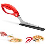 Dreamfarm DFSC2027 Scizza Scissors, Non-Stick Stone Safe Pizza Cutter and Server (Red), Fabric, 12-Inch