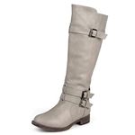 Journee Collection Womens Tall Buckle Detail Boots 5 UK Taupe