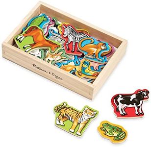 Melissa & Doug Aimants en bois Animaux Sauvages et Domestiqués, 20 Animaux magnétiques, Jouet Montessori en bois, Jouet créatif, Cadeau pour garçon ou fille de 3 4 5 6 7 ans