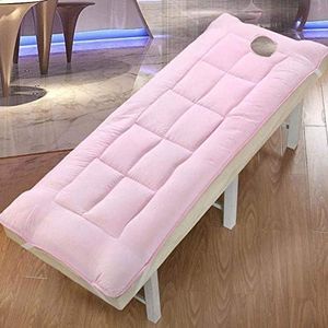 HAOCHI Coton Moelleux Beauté Surmatelas,Respirante Futon Tatami Matelas Spa Massage Table Coussinet De Protection (Color : Rose, Size : 60x180cm(24x71inch))