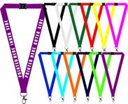 1 x Personalised Printed Lanyard. Personalised ID Neck Strap Lanyard. Lanyard for holding a name badge, ID card or keys. Red, Blue, Black, Yellow, White (Purple) (Hands Off ® Lanyard)